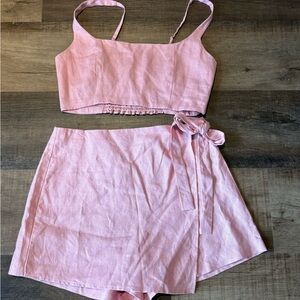 Reformation Pink Women's Skirt Set size 4